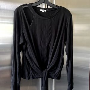 Black long sleeve Top with tie